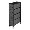 Narrow Dresser, Vertical Storage Unit With 4 Fabric Drawers, Metal Frame, Slim Storage Tower, 7.9" Width, For Living Room, Kitchen, Small Space, Gap,