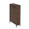 Narrow Dresser, Vertical Storage Unit With 4 Fabric Drawers, Metal Frame, Slim Storage Tower, 7.9" Width, For Living Room, Kitchen, Small Space, Gap,