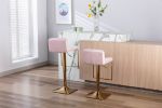 SUPERJARE Bar Stools - Swivel Barstool Chairs with Back; Modern Pub Kitchen Counter Height; velvet; ( 1pc/ctn )