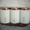 MegaChef Essential Kitchen Storage 3 Piece Sugar;  Coffee and Tea Canister Set in Matte Gray