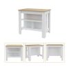 Rockaway 3-Shelf Kitchen Island White and Light Oak