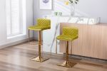 SUPERJARE Bar Stools - Swivel Barstool Chairs with Back; Modern Pub Kitchen Counter Height; velvet ( 1pc/ctn )