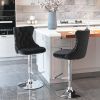 Swivel Velvet Barstools Adjusatble Seat Height from 25-33 Inch; Modern Upholstered Chrome base Bar Stools with Backs Comfortable Tufted for Home Pub a