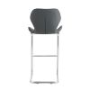 Bar chair modern design for dining and kitchen barstool with metal legs set of 4 (Grey)