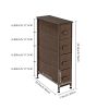 Narrow Dresser, Vertical Storage Unit With 4 Fabric Drawers, Metal Frame, Slim Storage Tower, 7.9" Width, For Living Room, Kitchen, Small Space, Gap,