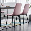 Modern Velvet Dining Chairs ; Fabric Accent Upholstered Chairs Side Chair with Black Legs for Home Furniture Living Room Bedroom Kitchen Dinning room(