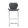 Bar chair modern design for dining and kitchen barstool with metal legs set of 4 (Grey)