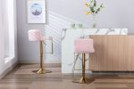 SUPERJARE Bar Stools - Swivel Barstool Chairs with Back; Modern Pub Kitchen Counter Height; velvet; ( 1pc/ctn )