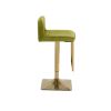 SUPERJARE Bar Stools - Swivel Barstool Chairs with Back; Modern Pub Kitchen Counter Height; velvet ( 1pc/ctn )