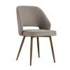 Modern Dining Chairs; Linen Accent Chair; Living Room Leisure Chairs; Upholstered Side Chair with Metal Legs for Dining Room Kitchen Vanity Patio Club