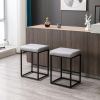 Counter Height 24" Bar Stools Set of 2 for Kitchen Counter Backless Modern Barstools Industrial Upholstered Leathaire Fabric Stools Farmhouse Island C