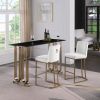 Woker Furniture Bar Stools Set of 2 Counter Height 26" Bar Stools with Back; Gold Brushed Barstools Modern Velvet Fabric Kitchen Stools for Counter Pu