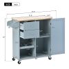 K&K Store Kitchen Cart with Spice Rack ; Towel Rack & Two Drawers; Rubber wood top; Kitchen Island with 4 Wheels for Dining Rooms Kitchens Living Room