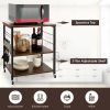 Kitchen Helper Oven Storage Cart 3-Tier Kitchen Baker's Rack With Hooks