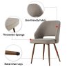 Modern Dining Chairs; Linen Accent Chair; Living Room Leisure Chairs; Upholstered Side Chair with Metal Legs for Dining Room Kitchen Vanity Patio Club