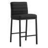 Cheap Modern Design High Counter Stool metal legs Kitchen Restaurant black pu Bar Chair(set of 2)